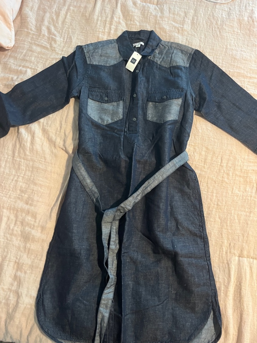 GAP Indigo Denim Midi Dress with Belt